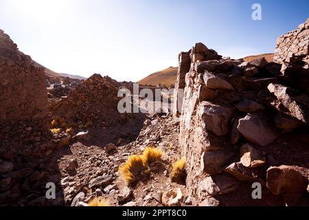 Geisterdorf in Andenplateaus, Bolivien. verlassenen Mine. San Antonio de Lipez Stockfoto