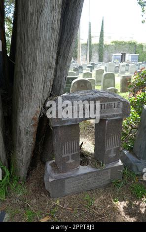 Los Angeles, Kalifornien, USA 20. April 2023 Regisseur/Drehbuchautor Wilhelm Thiele Grave auf dem Hollywood Forever Cemetery am 20. April 2023 in Los Angeles, Kalifornien, USA. Er führte Regie in 38 Filmen und schrieb 13 Drehbücher. Er verdankte der Schauspielerin Dorothy Lamour ihren Durchbruch. Foto: Barry King/Alamy Stock Photo Stockfoto