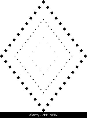 Nachzeichnen von Rhombus-förmigen Symbolen, gestrichelten und gepunkteten unterbrochenen Linienelementen für Vorschulkinder, Kindergärten und Montessori-Kinder beim Vorschreiben, Zeichnen und Schneiden von Übungsaktivitäten in der Vektordarstellung Stock Vektor