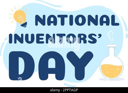 National Inventors Day am 11. Februar feiert Genius Innovation an Honor Creator of Science in Flat Cartoon Hand Drawn Template Illustration Stock Vektor