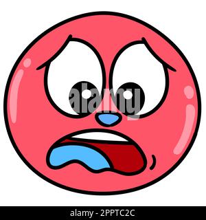 Emoticons ängstlicher und beunruhigter Gesichtsausdrücke, kawaii-Doodle. Bild des doodle-Symbols Stock Vektor