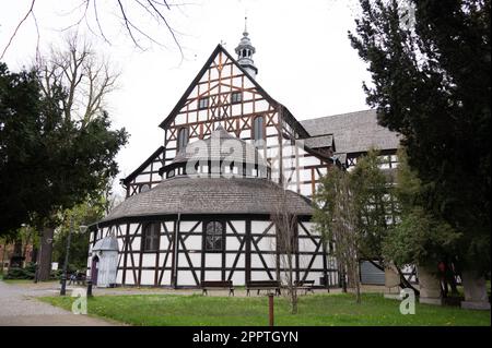 Swidnica, Polen. 23. April 2023. Die Evangelische Friedenskirche Der Heiligen Dreifaltigkeit. Kredit: Sebastian Kahnert/dpa/Alamy Live News Stockfoto