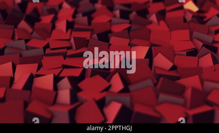 Abstrakter 3D-Hintergrund mit roten Würfeln Stockfoto