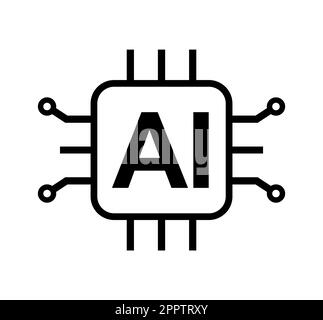 Zeichen für das AI-Logo-Vektor-Symbol Stock Vektor