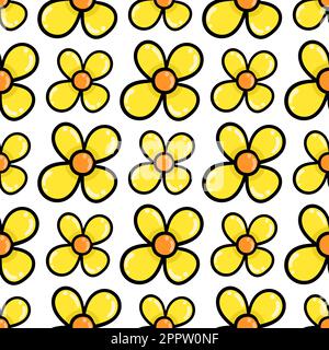 Sonnenblumen-Texturmuster mit nahtlosem Muster. Wiederholen Sie das Muster im Hintergrund Stock Vektor