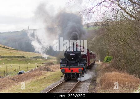 Eine Gala der Dampfeisenbahn in der East Lancashire Railway (ELR) Stockfoto