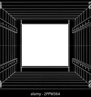 Abstrakter Tunnelkorridorbauvektor. Abbildung Isoliert Auf Weißem Hintergrund. Eine Vektordarstellung eines Tunnelkorridors. Stock Vektor