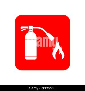 Feuerlöscher Vektor-Zeichen auf weißem Hintergrund Stock Vektor
