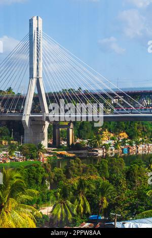 Brücke Puente Francisco del Rosario Sanchez in Santo Domingo, der Hauptstadt der Dominikanischen Republik. Stockfoto