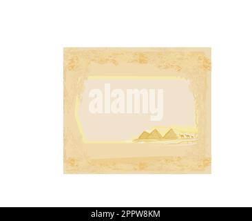 altes Papier mit Pyramiden Gizeh Stock Vektor