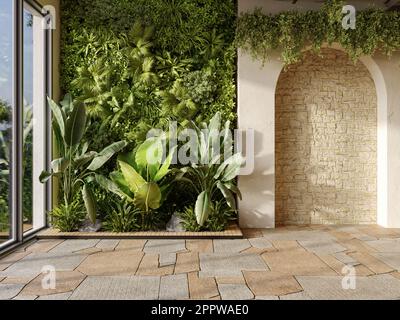 Bogenwand in modernem Innendesign Stockfoto