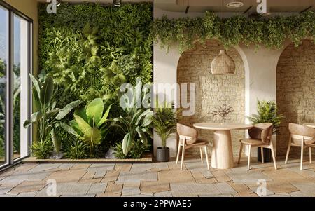 Bogenwand in modernem Innendesign Stockfoto