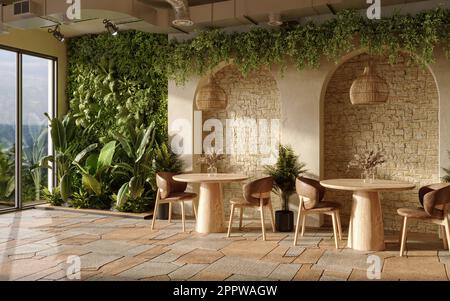 Bogenwand in modernem Innendesign Stockfoto