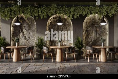 Bogenwand in modernem Innendesign Stockfoto