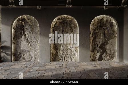 Bogenwand in modernem Innendesign Stockfoto