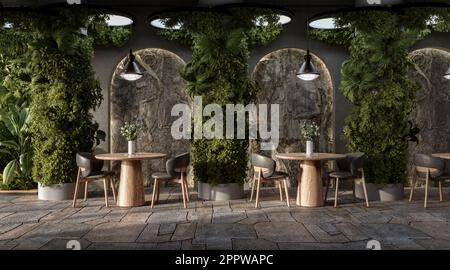 Bogenwand in modernem Innendesign Stockfoto