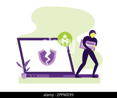 Hacker-Angriffe und Websicherheit Stock Vektor
