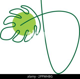 Monstera Anlage bilden Buchstaben Symbol Design Illustration Stock Vektor