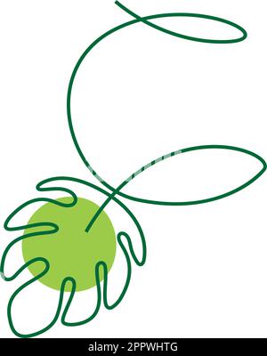 Monstera Anlage bilden Buchstaben Symbol Design Illustration Stock Vektor