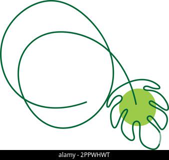 Monstera Anlage bilden Buchstaben Symbol Design Illustration Stock Vektor