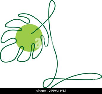 Monstera Anlage bilden Buchstaben Symbol Design Illustration Stock Vektor