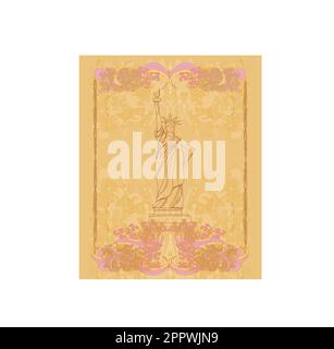 Freiheitsstatue - Vintage-Papier Stock Vektor