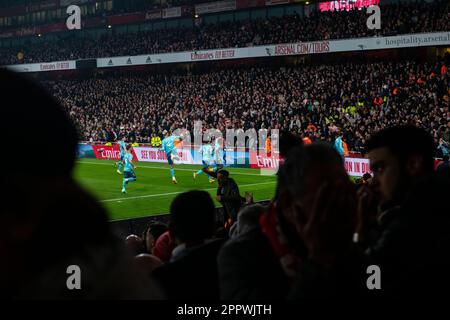Der Southampton Football Club erzielt im April 2023 in den emiraten gegen den Arsenal FC 21. das dritte Tor Stockfoto