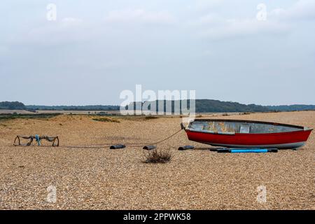 Fischerboot Dunwich Suffolk Stockfoto