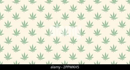 Nahtloses Marihuana-Muster mit roten und grünen Blättern. Stock Vektor
