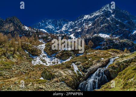 Ausflug zum Livio Bianco Zufluchtsort im oberen Valle Gesso in der Provinz Cuneo im südlichen Piemont Stockfoto