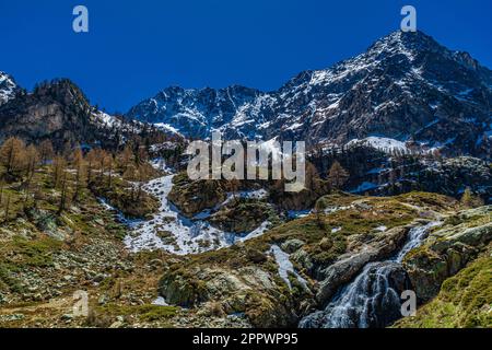 Ausflug zum Livio Bianco Zufluchtsort im oberen Valle Gesso in der Provinz Cuneo im südlichen Piemont Stockfoto