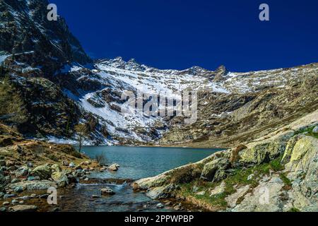 Ausflug zum Livio Bianco Zufluchtsort im oberen Valle Gesso in der Provinz Cuneo im südlichen Piemont Stockfoto