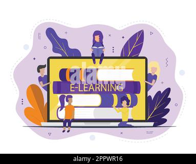 Illustration des E-Learning-Konzepts für Online-Schulungen Stock Vektor