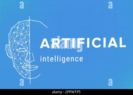 Gesichtserkennungssystem, Konzept. Software, künstliche Intelligenz Stockfoto