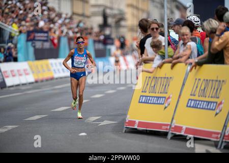 Anna Incerti nimmt am Marathon der europäischen Leichtathletikmeisterschaft 2022 in München Teil. Stockfoto