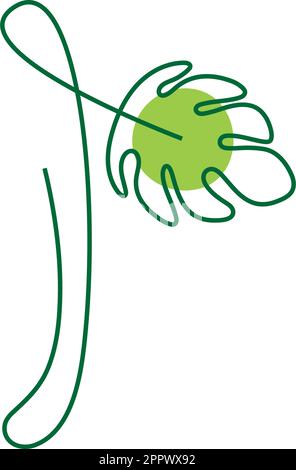 Monstera Anlage bilden Buchstaben Symbol Design Illustration Stock Vektor