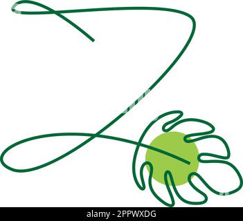 Monstera Anlage bilden Buchstaben Symbol Design Illustration Stock Vektor