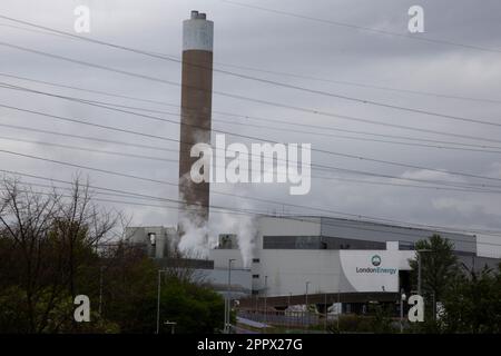 Edmonton EcoPark Müllverbrennungsanlage in Nord-London, Edmonton England, Vereinigtes Königreich Stockfoto