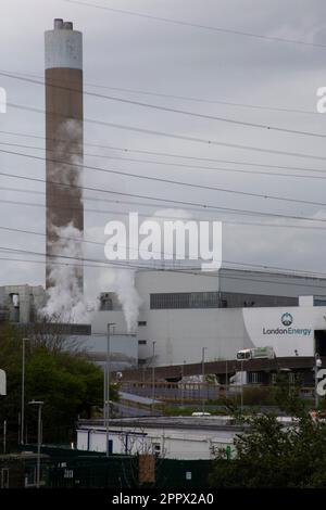 Edmonton EcoPark Müllverbrennungsanlage in Nord-London, Edmonton England, Vereinigtes Königreich Stockfoto