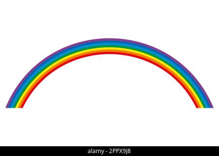 Regenbogen, mehrfarbiger Kreisbogen, Spektrum des sichtbaren Lichts Stock Vektor