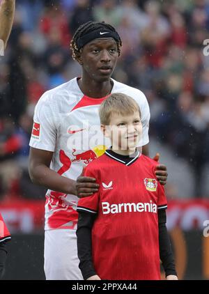 firo : 04/23/2023 Fußball, 1. League, erste Bundesliga, Saison, Erste Bundesliga 2022/2023, Bayer Leverkusen - RB Leipzig 2: 0 Amadou Haidara Portrait ,  Stockfoto