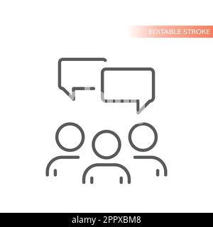 Vektorsymbol für Personengruppe und Chat-Blasenlinie Stock Vektor
