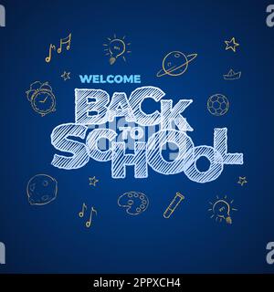 Willkommen Back to School typografisches Vektordesign Stock Vektor