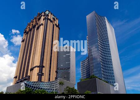 DUO Twin Towers, eingebettet zwischen dem historischen Kampong Glam Viertel. Singapur. Stockfoto