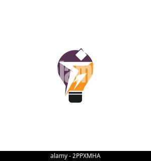 Design Der Fit Idea Logo-Vorlage. Man Fitness mit Glühbirnen-Logo. Stock Vektor