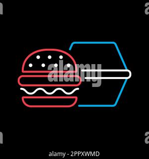 Burger mit geschlossenem Karton Vektor-Symbol Stock Vektor