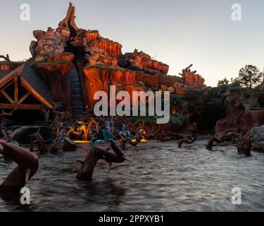 Splash Mountain macht jede Menge Spaß. Stockfoto