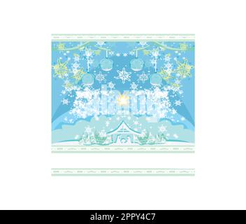 Die Geburt Jesu in Betlehem - abstrakte Karte Stock Vektor