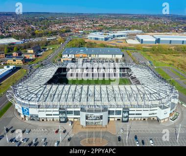 Derby County Football Club, Pride Park Stadium. Luftbild. 18. April 2023 Stockfoto