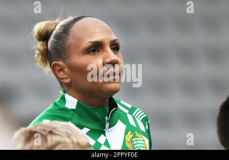 Hammarby no 9 Madelen Janogy (in der Mitte) während des Fußballspiels am Montag im OBOS Damallsvenskan zwischen dem FC Linköping-Hammarby IF in der Bilbörsen Arena, Linköping, Schweden. Stockfoto